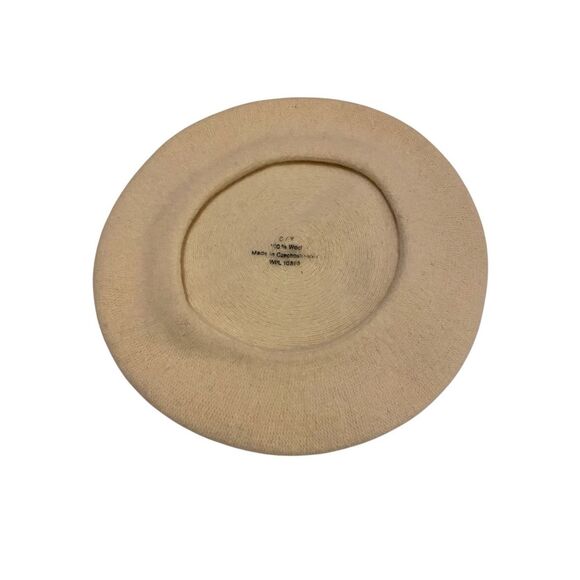 Cream Beret Winter Hat European Formal Classy Quiet Luxury Fall Wool Snow French - Picture 3 of 6